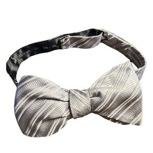 Calvin Klein Gray Patterned Bow Tie